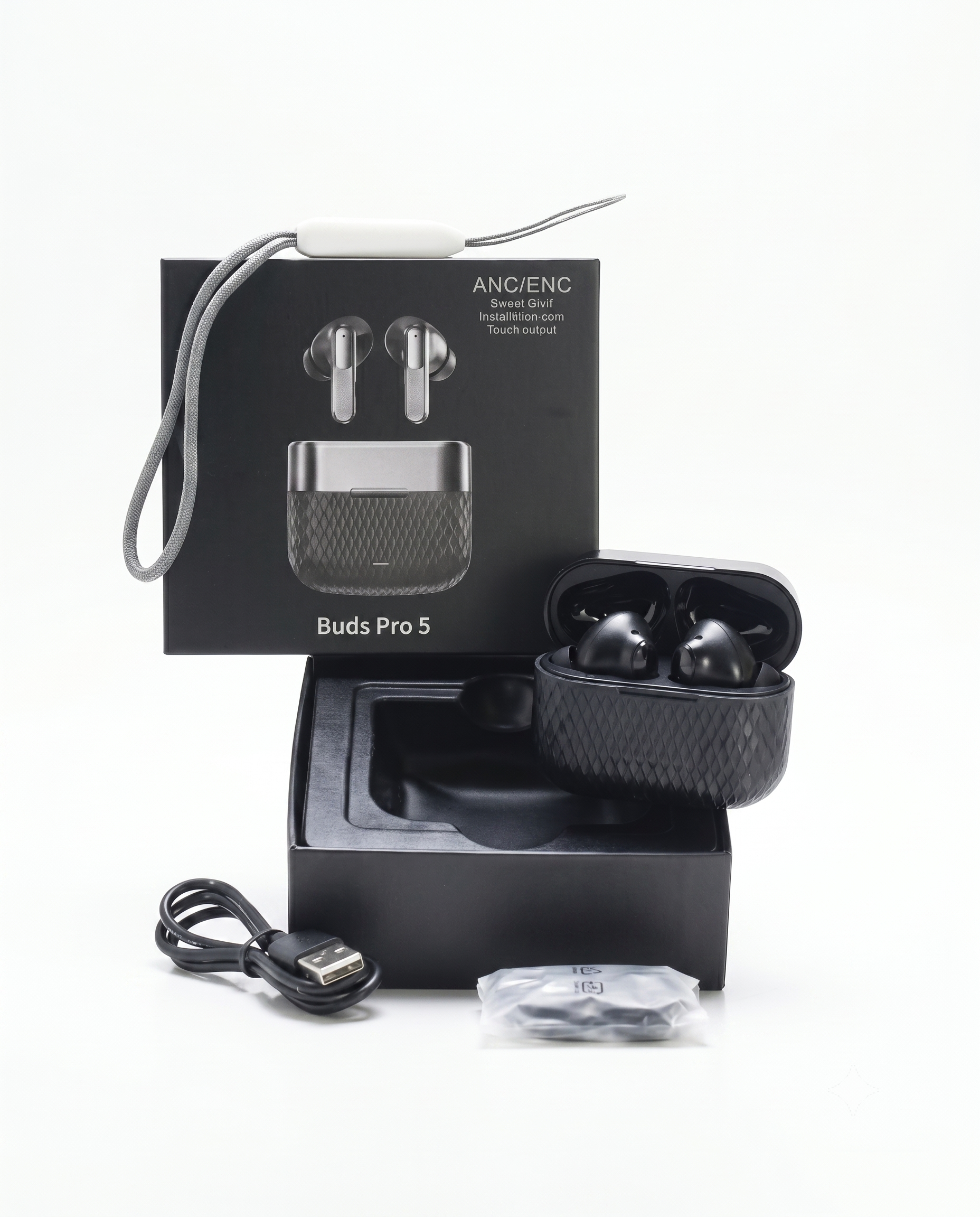 Buds Pro 5 True Wireless Earbuds – Premium ANC & Deep Bass